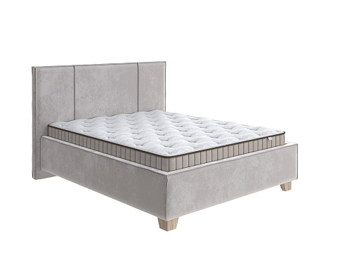 Кровать 180х220 Hygge Line - Мягкая кровать с ножками из массива березы и объемным изголовьем