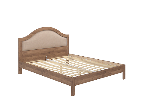 Серая кровать Ontario - Уютная кровать из массива с мягким изголовьем